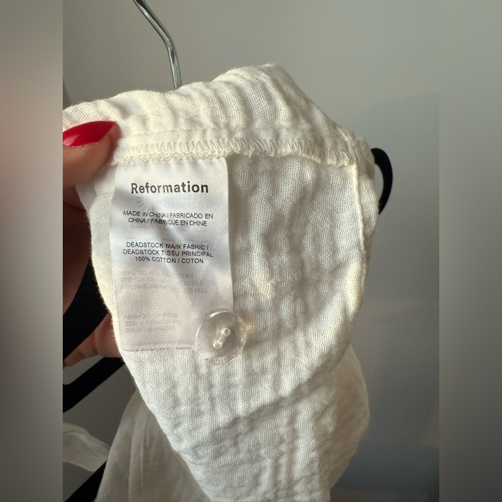 REFORMATION White Cropped Camisole Blouse Top Size 6 - Picture 10 of 14
